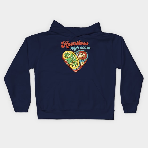 Hesrtless High Scores, Gamer's Anti valentine Kids Hoodie by XYDstore